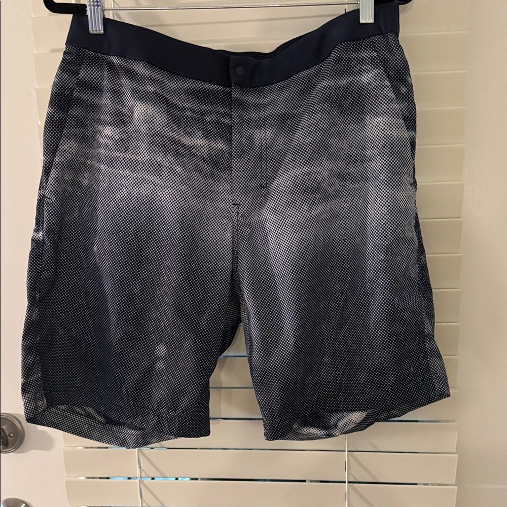 Men's Black and White Patterned Shorts